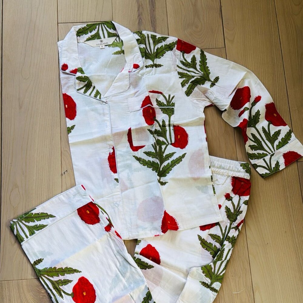 BRAND NEW Indian 100% pure cotton pyjamas Womens cotton pj's Night Wear Dress